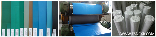 天藍(lán)色防靜電臺(tái)墊生產(chǎn)圖